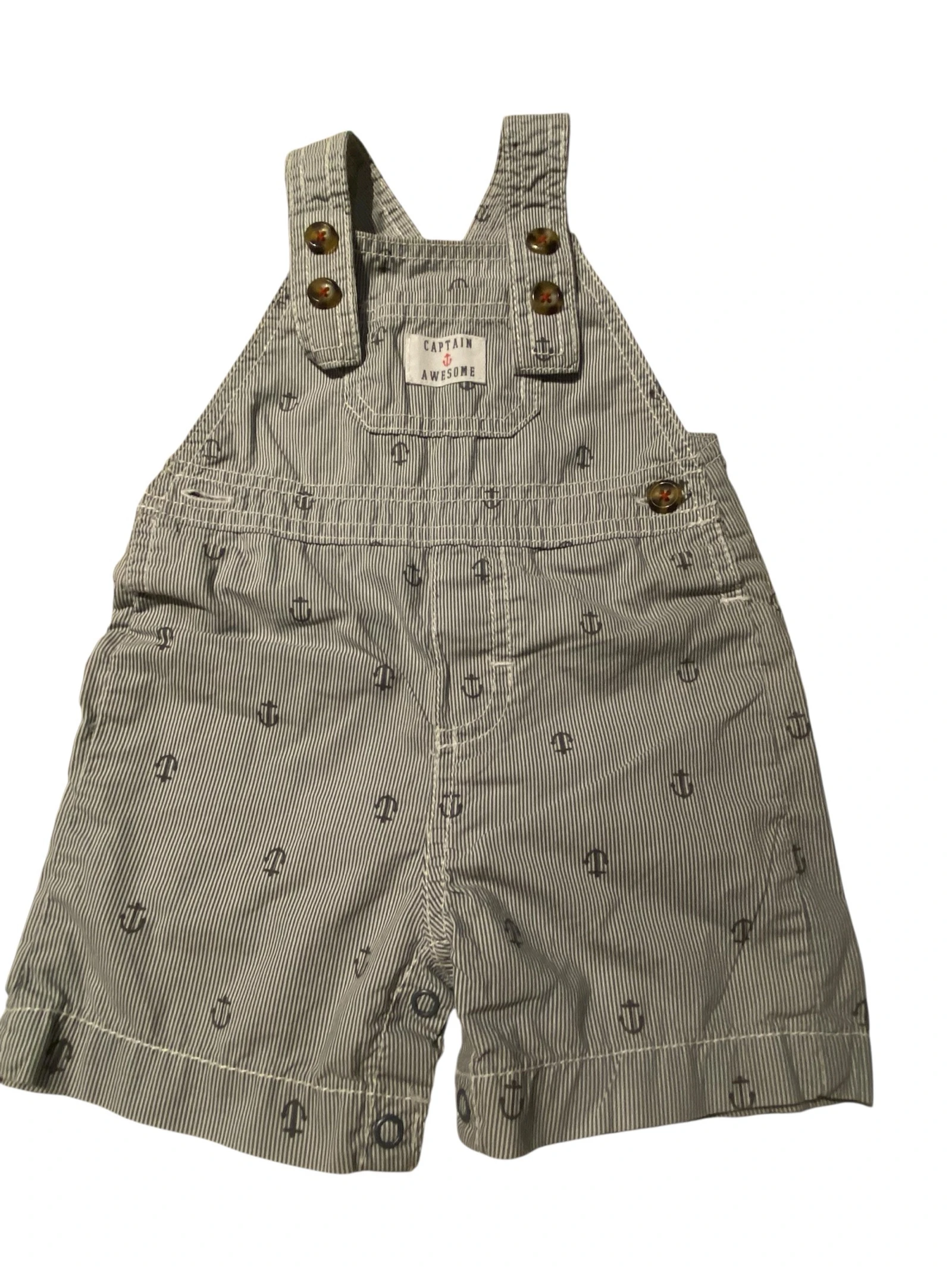 Carter’s Baby Overall 9M | Salopette Bébé Rayée Marin | Nautical Striped Romper